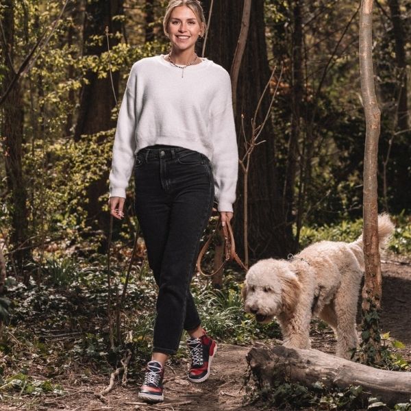 rutschfeste und wasserdichte Barfußschuhe in dunkelblau rot für Damen