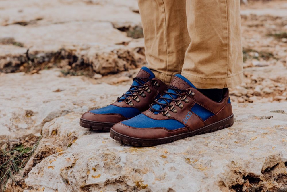 Ini impermeabile blu a bassa marrone hiqe