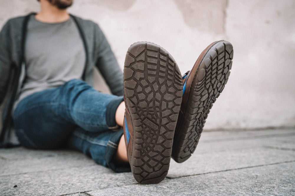 Ini impermeabile blu a bassa marrone hiqe