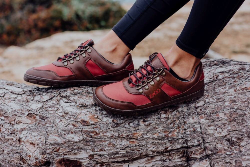 Hiqe Low Vegan Camel rouge étanche